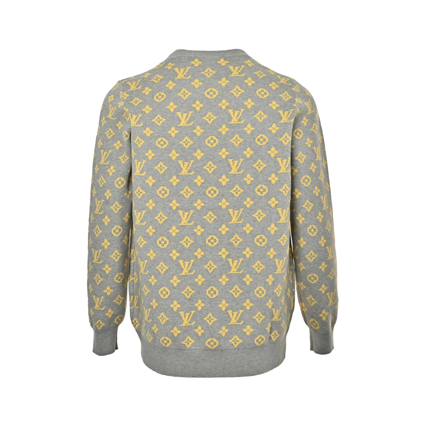 Louis Vuitton/Louis Vuitton gray and yellow presbyopic knitted cardigan